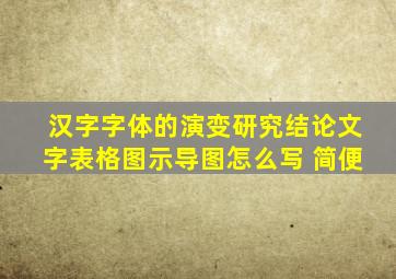 汉字字体的演变研究结论文字表格图示导图怎么写 简便